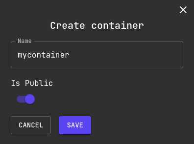 Create container
