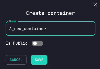 Create container