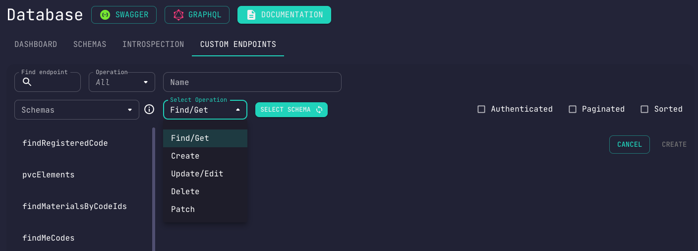 Custom Endpoints Panel