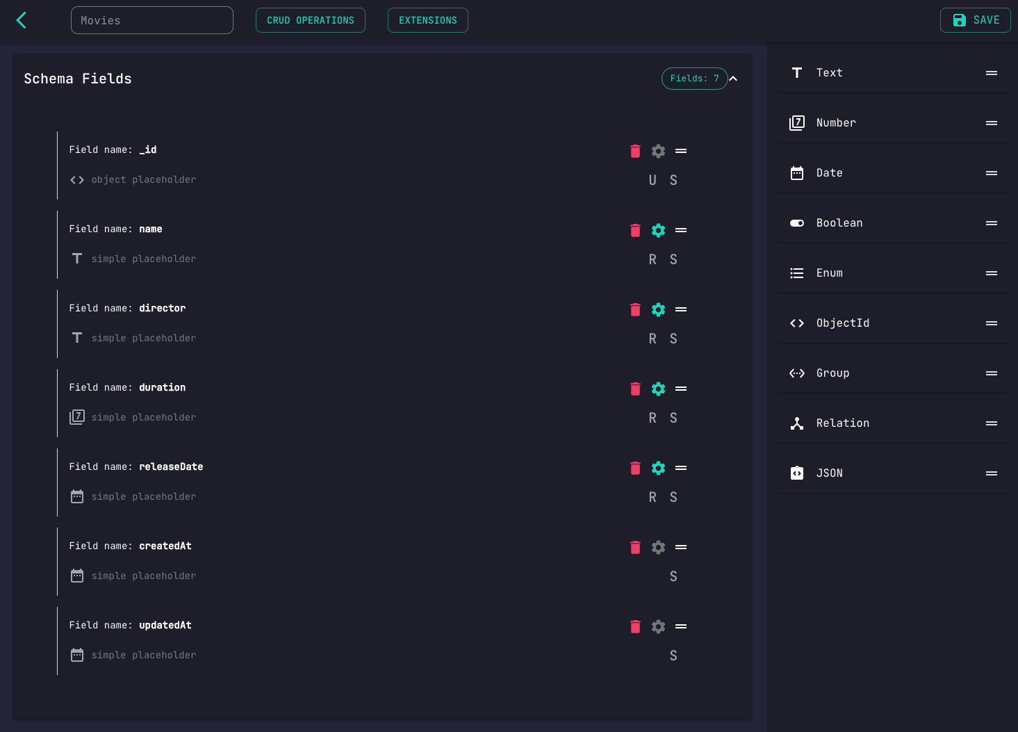 Schema Edit View