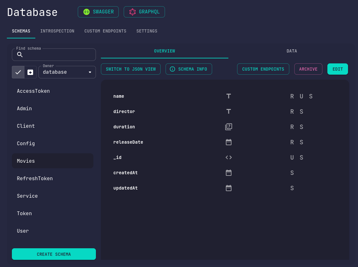 Database Schema View